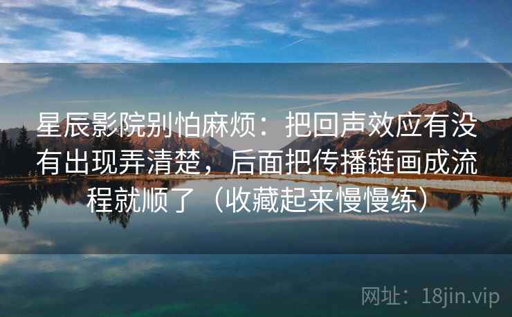 星辰影院别怕麻烦：把回声效应有没有出现弄清楚，后面把传播链画成流程就顺了（收藏起来慢慢练）