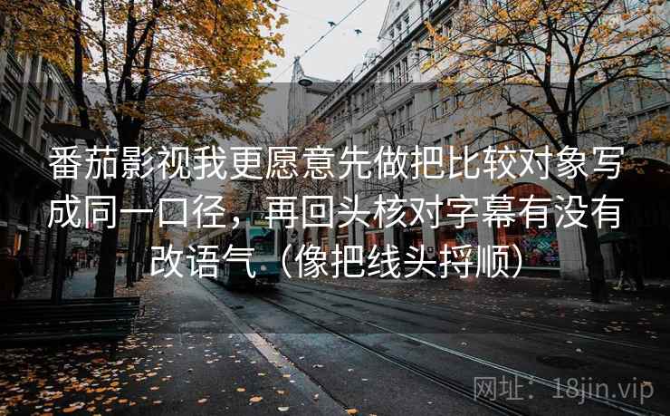 番茄影视我更愿意先做把比较对象写成同一口径,再回头核对字幕有没有改语气(像把线头捋顺) 番茄影视我更愿意先做把比较对象写成同一口径,再回头核对字幕有没有改语气(像把线头捋顺)